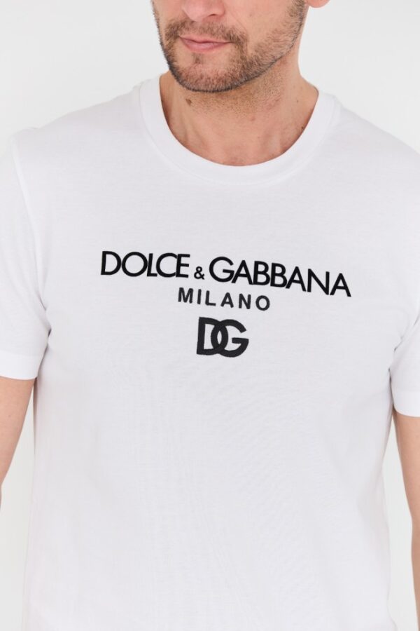 DOLCE & GABBANA Biały męski t-shirt, Rozmiar 52