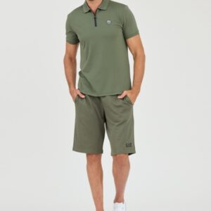 EA7 Zielona męska koszulka polo