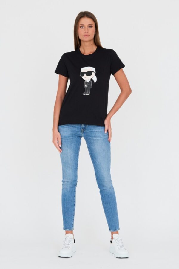 KARL LAGERFELD Czarny damski t-shirt Karl