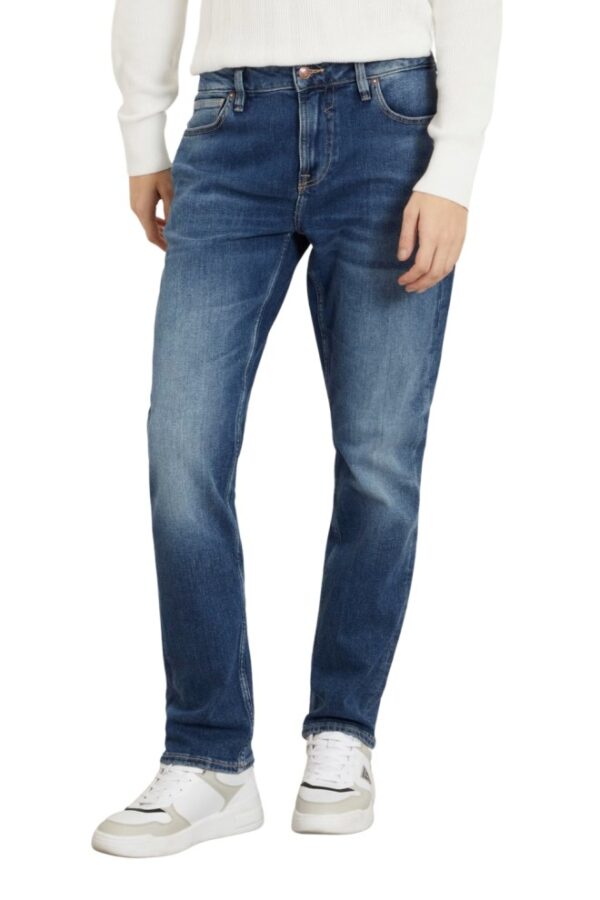 GUESS Granatowe męskie spodnie jeansowe Angels