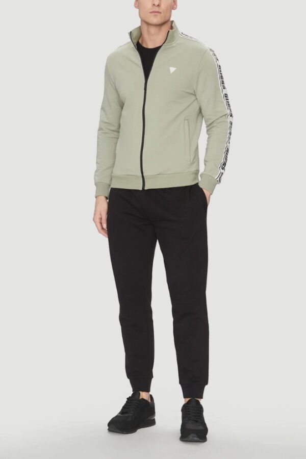 GUESS Zielona bluza męska z lampasami New Arlo