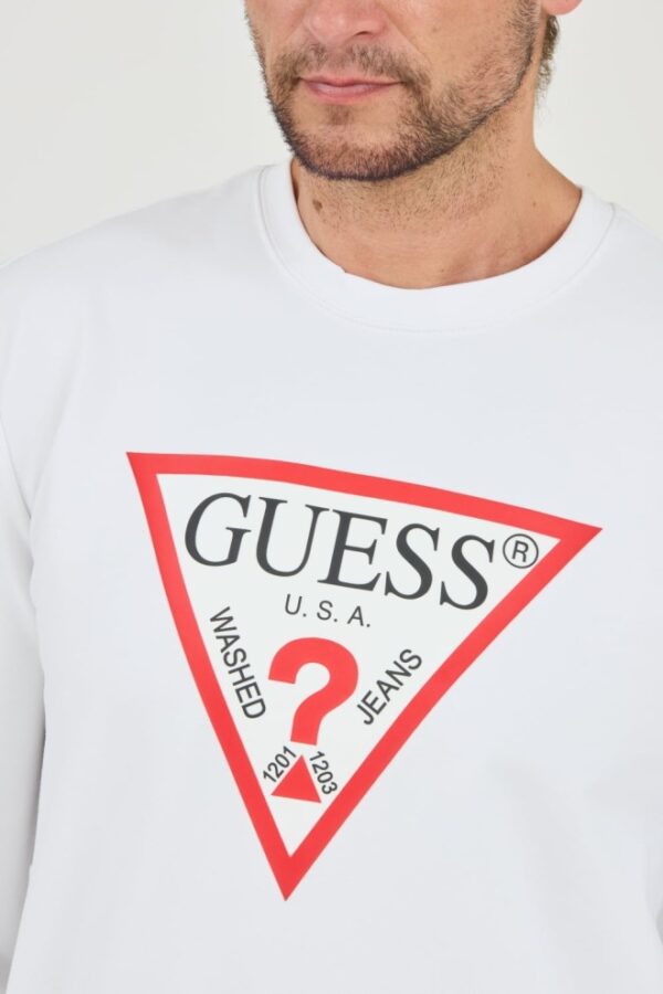 GUESS Biała męska bluza Audley Cn Fleece