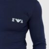 EMPORIO ARMANI Granatowy longsleeve męski z szarym logo