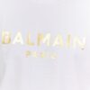 BALMAIN Biały t-shirt męski ze złotym logo