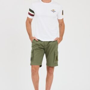 2326f69ae0a2f78f9cf281aeb6bc46d69c736da5 AERONAUTICA MILITARE Zielone męskie bermudy Frecce Tricolori