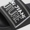 VERSACE JEANS COUTURE Czarne klapki Fondo Slide DIS. SQ3