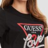 GUESS Czarny damski t-shirt Pearls Love