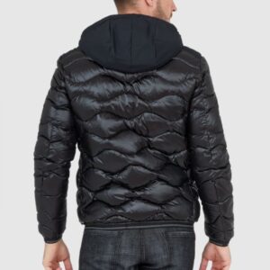 23e8d9706bb0ad12e8d9db523fdb4f749044f51a BLAUER Czarna puchowa kurtka męska z kapturem