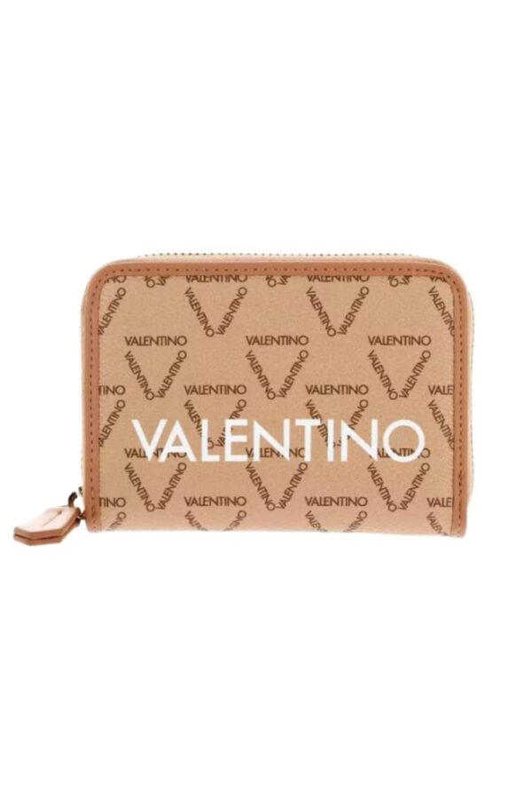 VALENTINO Beżowy mały portfel Liuto