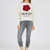 KENZO Kremowy sweter damski boke flower