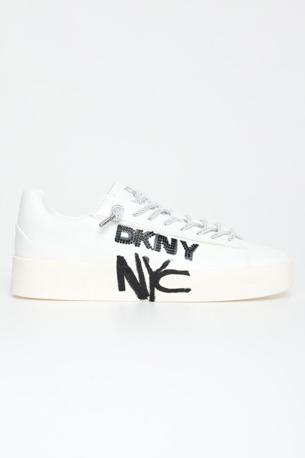 Sneakersy damskie skórzane DKNY