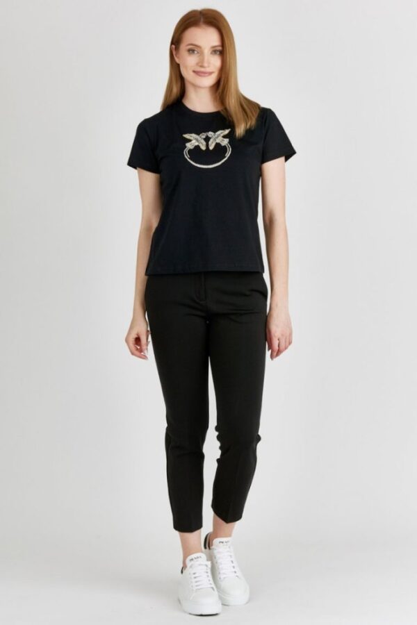 PINKO Czarne spodnie cygaretki damskie