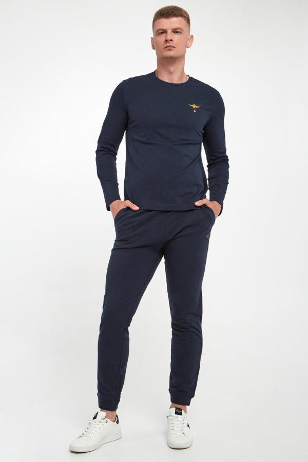 Longsleeve męski z logo AERONAUTICA MILITARE