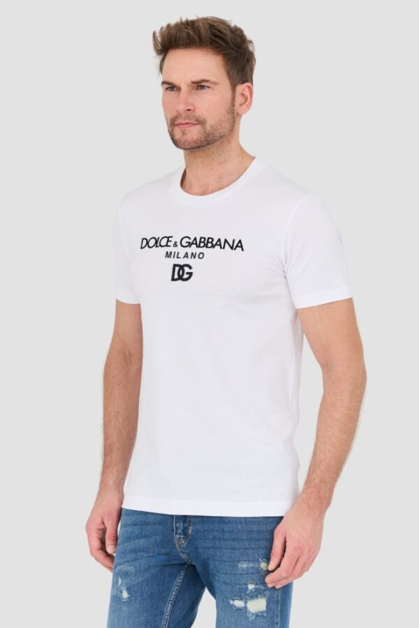DOLCE & GABBANA Biały męski t-shirt, Rozmiar 52