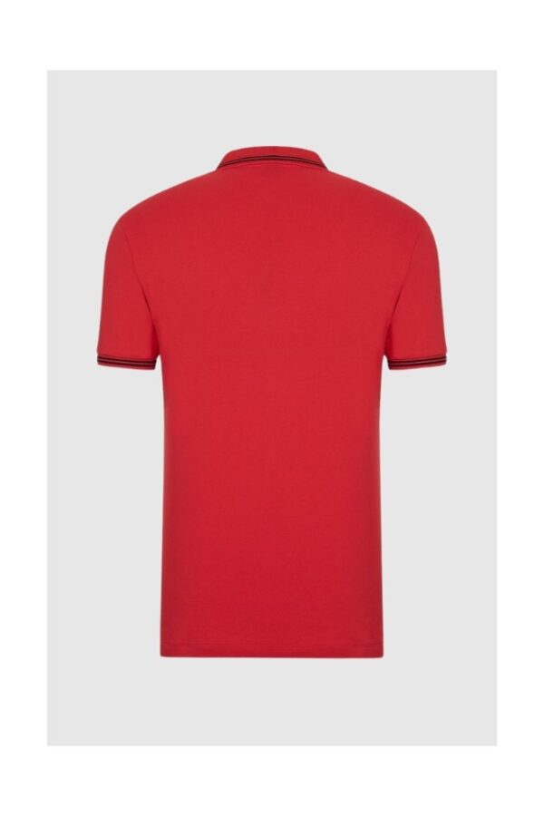 EMPORIO ARMANI Męska, czerwona, koszulka polo