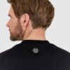 PHILIPP PLEIN Czarny męski t-shirt zdobiony dżetami z czaszką i logo