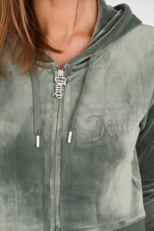 JUICY COUTURE Zielona damska bluza Marissa Velour Track Top