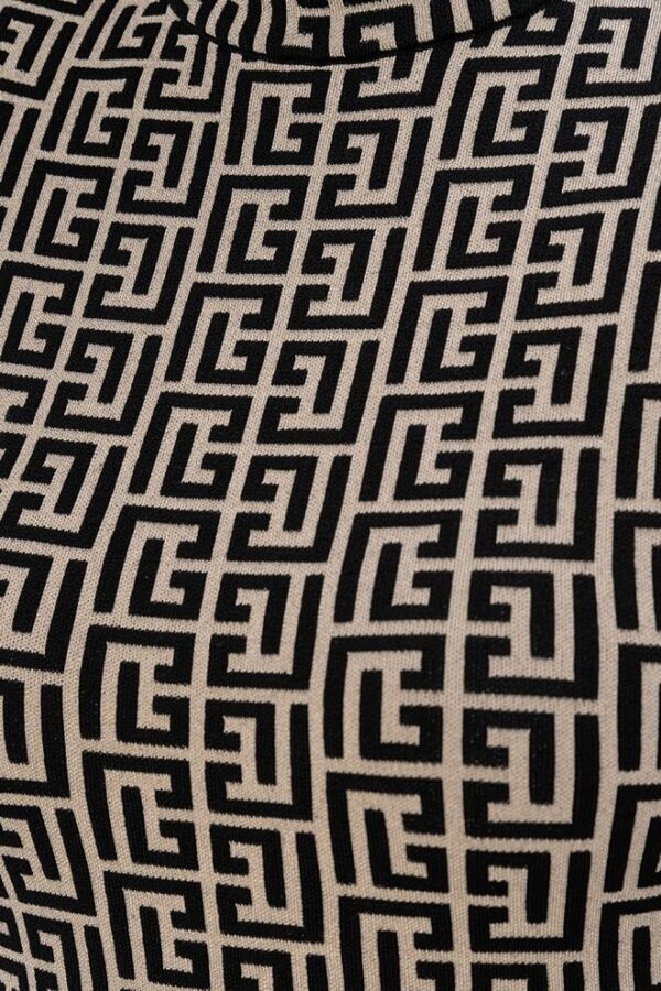 BALMAIN Damska bluzka z golfem w czarny monogram