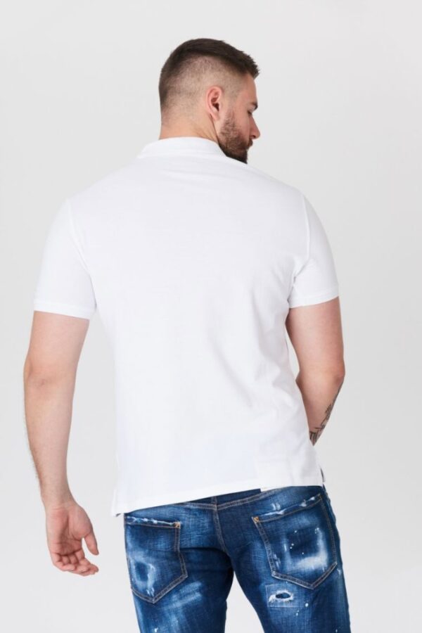 27bbe7782e90f188e87b01aa2b51f7ab14b5c64f GUESS Biała męska koszulka polo z żółtym logo