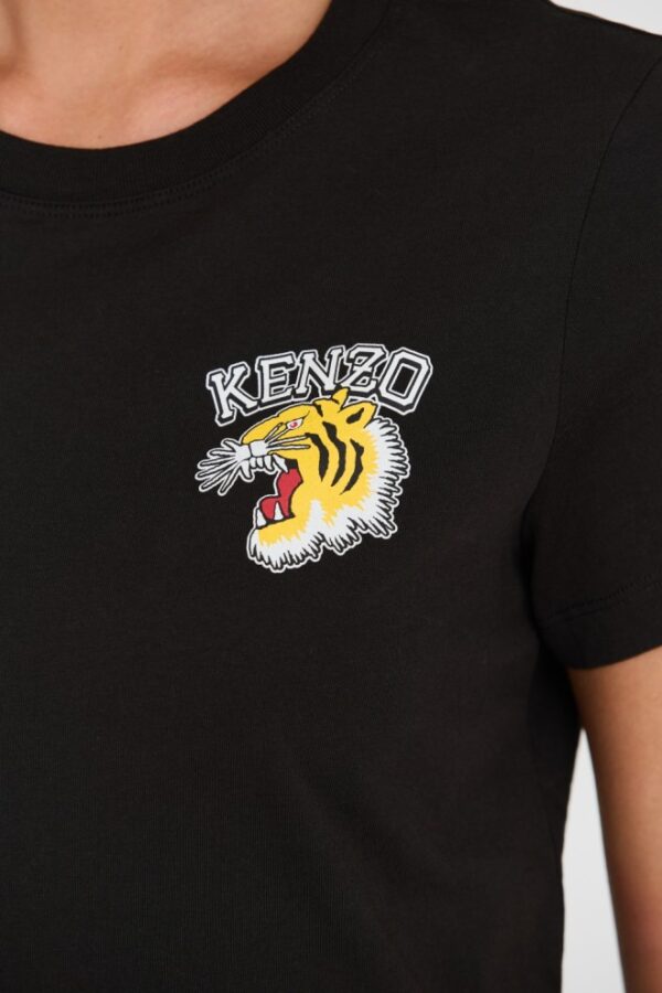 KENZO Czarny damski t-shirt WITH 'TIGER VARSITY' PRINT