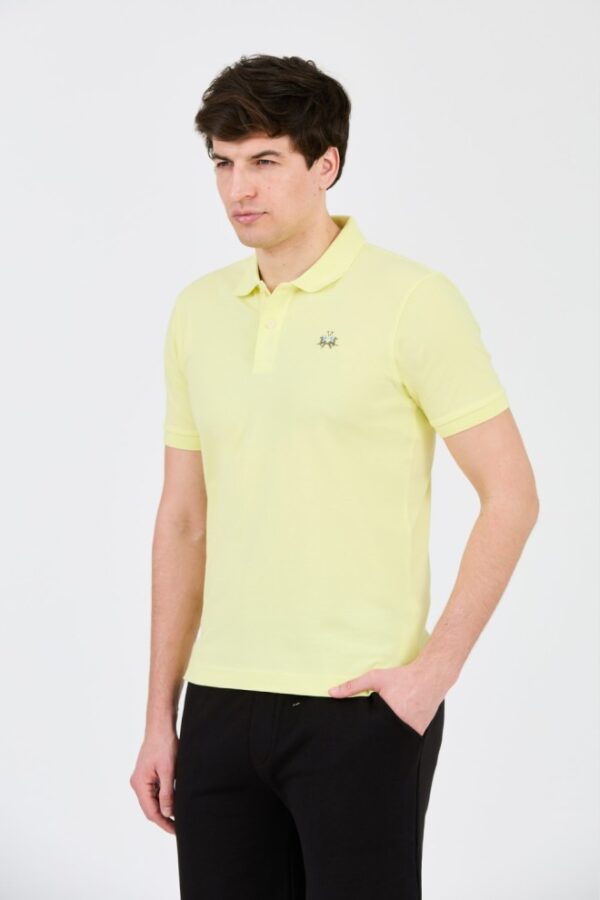 LA MARTINA Cytrynowe męskie polo z małym logo