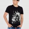 PHILIPP PLEIN Męski t-shirt z czaszką w płomieniach