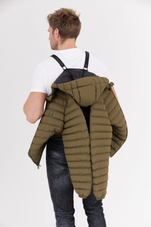 INVICTA Zielona męska kurtka puchowa z kapturem