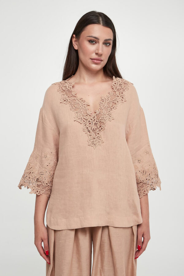 29a7546193343eb51d56d4bf06602773056ed533 Bluzka damska lniana ERMANNO SCERVINO LIFE