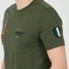 AERONAUTICA MILITARE Zielony bawełniany męski t-shirt Frecce Tricolori Short Sleeve