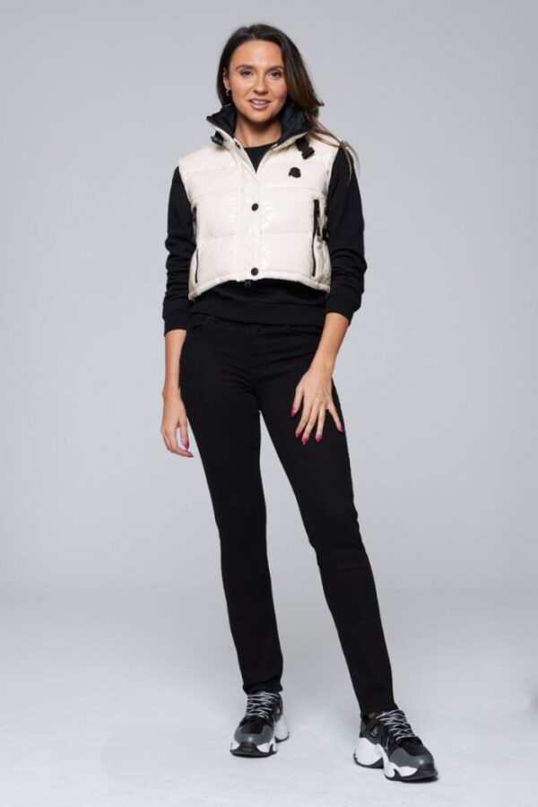 INVICTA Biały puchowy bezrękawnik damski