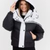 KARL LAGERFELD Czarna damska kurtka Colorblock Padded Jacket