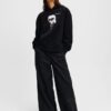 KARL LAGERFELD Czarna damska bluza z kapturem Ikon Aquarelle K
