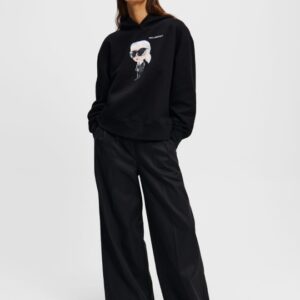 KARL LAGERFELD Czarna damska bluza z kapturem Ikon Aquarelle K