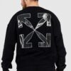 OFF-WHITE Czarna bluza męska z nadrukiem na plecach