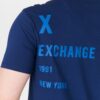 ARMANI EXCHANGE Granatowy t-shirt męski z niebieskim logo