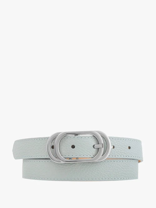 2cca4376a9cac30b205c7a3198092bf35c3ebe0e Błękitny pasek damski ze srebrną klamrą