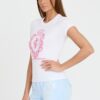 JUICY COUTURE Biały damski t-shirt Heritage Crest Fitted