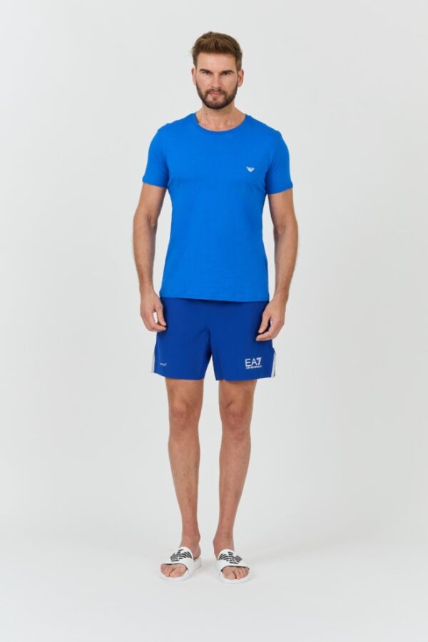 EMPORIO ARMANI Niebieski męski t-shirt basique