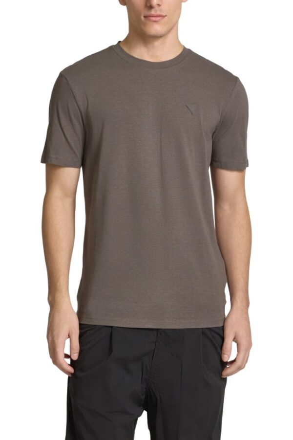 GUESS Brązowy t-shirt męski Hedley