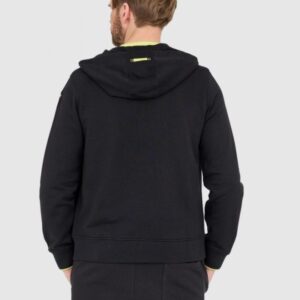 BLAUER Czarna męska rozpinana bluza z kapturem