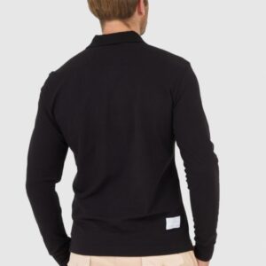 2e783e1cef8f557200e2991fc1e02bb1bb369dc5 LA MARTINA Czarne męskie polo z długim rękawem