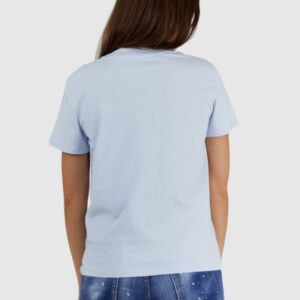 GUESS Błękitny t-shirt damski z vintage logo