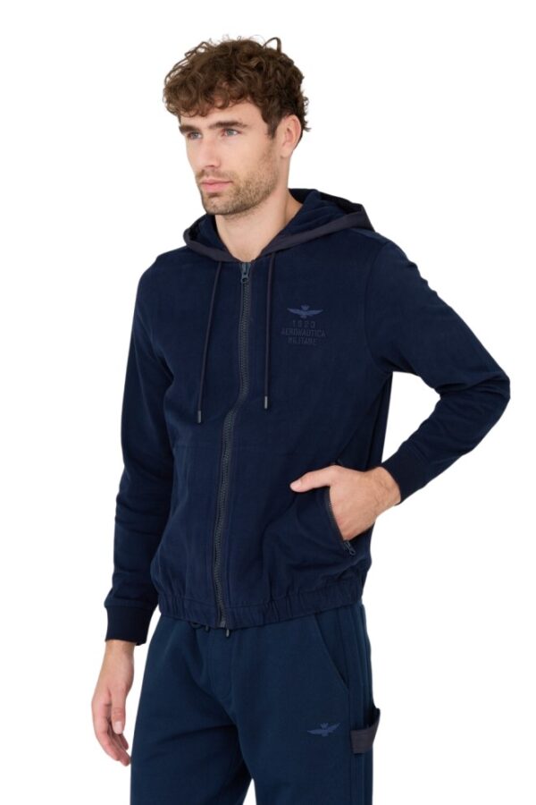 AERONAUTICA MILITARE Granatowa męska bluza z kapturem