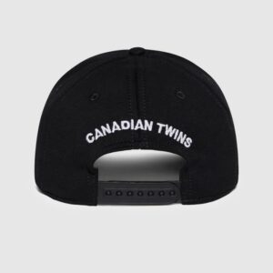 DSQUARED2 Czarna męska czapka z daszkiem z wprasowanym logo