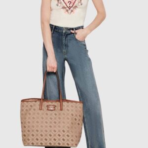 GUESS Beżowa shopperka damska Neda Large 2 In 1