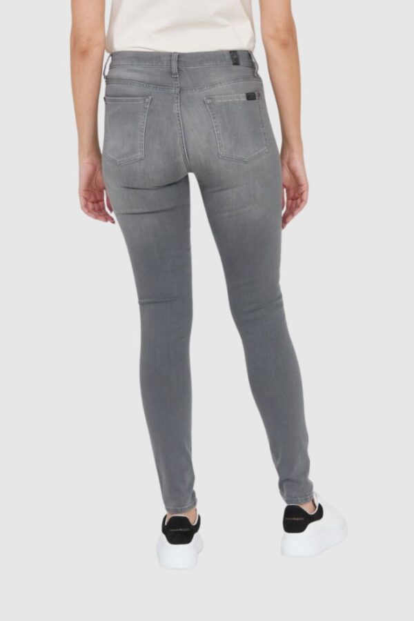 7 FOR ALL MANKIND Szare jeansy damskie z wysokim stanem HW SKINNY