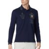 AERONAUTICA MILITARE Granatowy męski longsleeve polo P.A.N