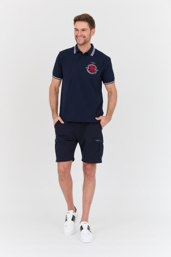AERONAUTICA MILITARE Granatowa męska koszulka Polo M.C