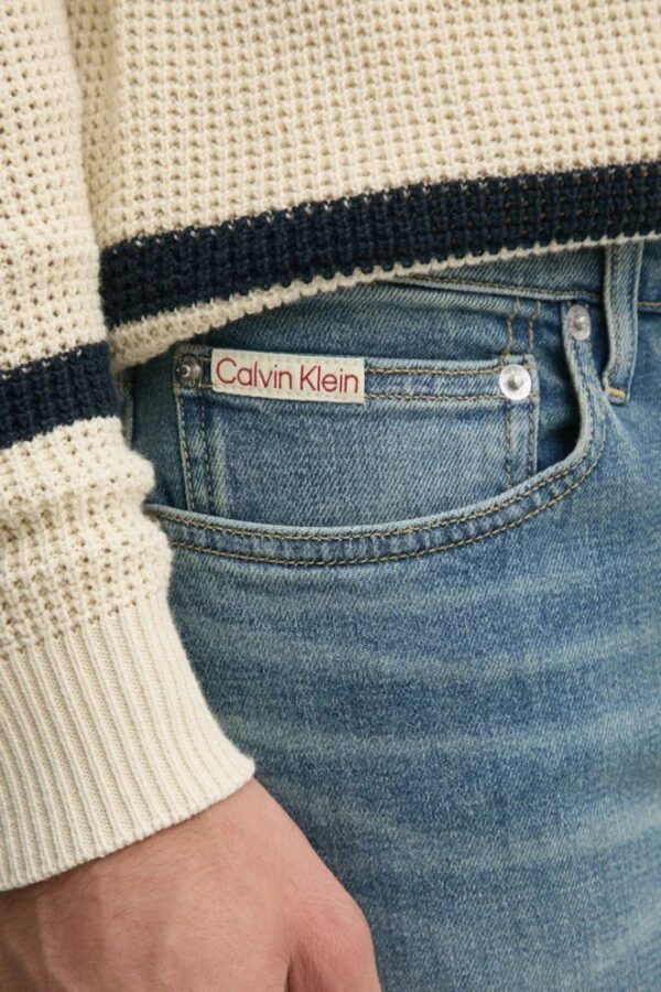 CALVIN KLEIN Błękitne męskie jeansy Slim