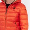BLAUER Pomarańczowa męska puchowa kurtka Sergio z kapturem